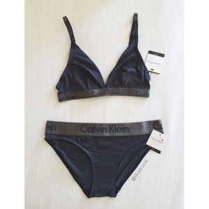 Calvin Klein Tops - Calvin Klein Dual Tone Silver Metallic Grey V Bra Calvin Klein Tops - Calvin Klein Dual Tone Silver Metallic Grey V Bra