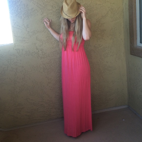 Strapless Pink Maxi Dress