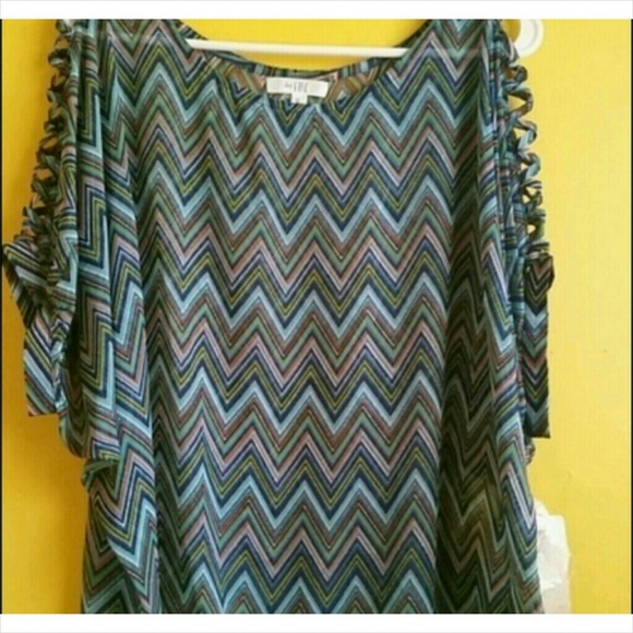 Multicolored Zig Zag Print Shirt