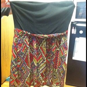 Strapless tribal dress