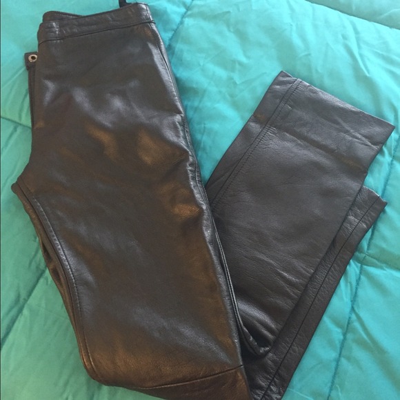 Black leather pants