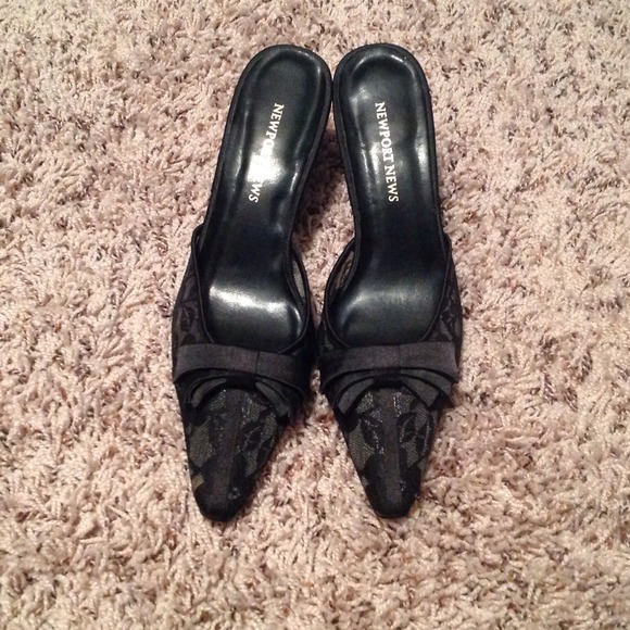Black slip on heels