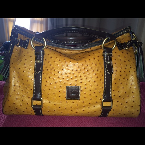 Dooney & Bourke Ostrich Satchel Natural - Picture 1 of 4