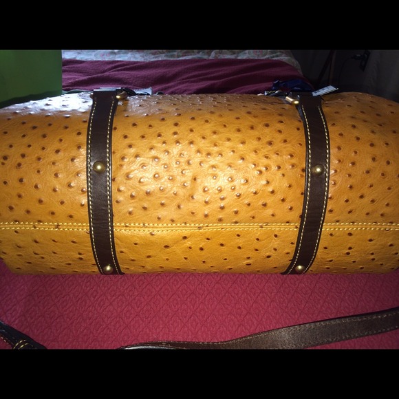Dooney & Bourke Ostrich Satchel Natural - Picture 3 of 4