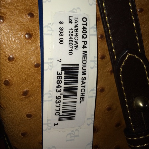 Dooney & Bourke Ostrich Satchel Natural - Picture 4 of 4