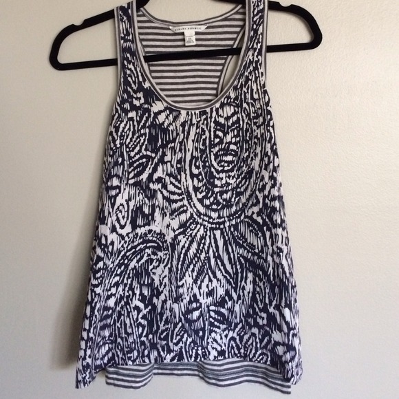 Navy, Gray & Cream tank- Banana - size- petite xs