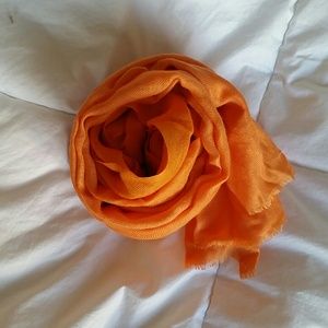 ▪ new ▪ rich tangerine cashmere blend scarf