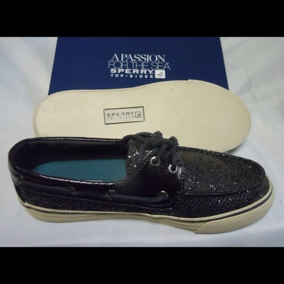 Brand new black glitter Sperry