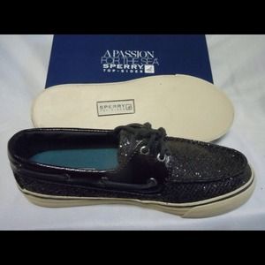 Brand new black glitter Sperry