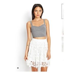 White crochet a-line skirt