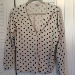 Off White and Black Polka Dot Cardigan size XL