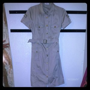 Calivin Klein khaki shirt dress