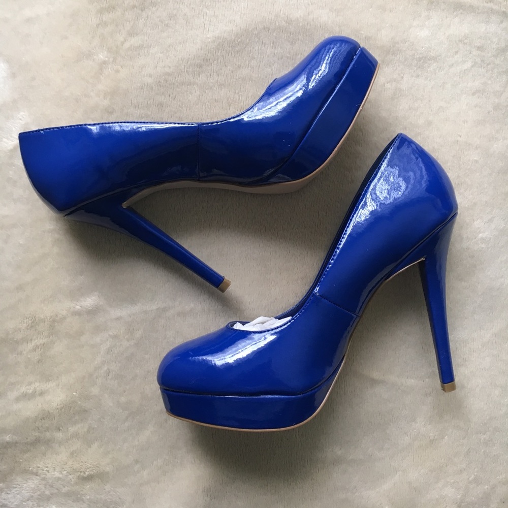 Cobalt Blue Platform Pumps