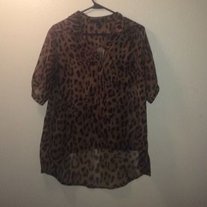 Cheetah button up blouse
