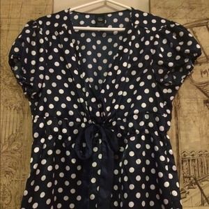 Silk polka dot top