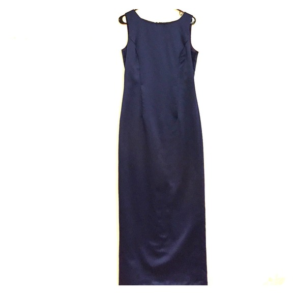 Long Navy Blue Silk Gown!!