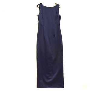 Long Navy Blue Silk Gown!!