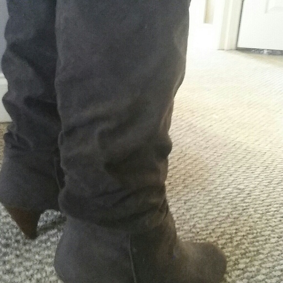 Tall chocolate suede boots