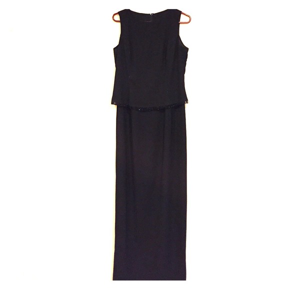 Black Sequined Gown with Back Slit!