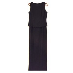 Black Sequined Gown with Back Slit!