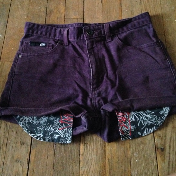 Purple vans high wasted shorts