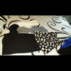 Top, skirt, 2 hats,2 scarves. All together.