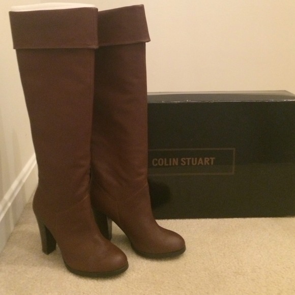 Colin Stuart Brown Leather Tall Boots