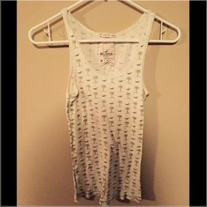 Hollister white tank top.