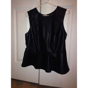 Leather peplum top