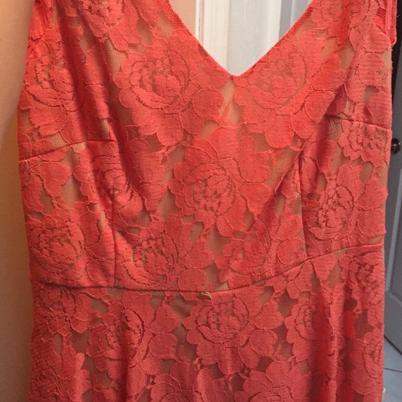 SOLD...Peach and Tan lace dress