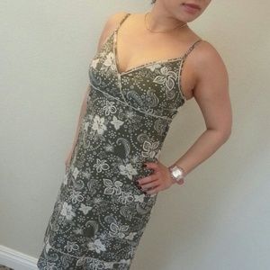 Green Flower Print Dress