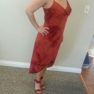 Tinted Orange Dress with Split