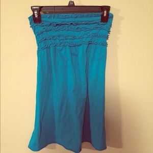 Blue swimsuite cover up.