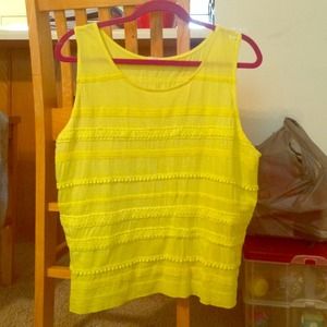 🎉REDUCED🎉 Bright Yellow J CREW tank top - Large