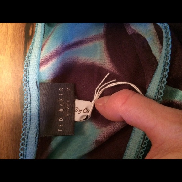 Ted Baker Silk Slip Skirt Blue Aubergine lace trim - Picture 4 of 4