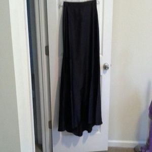 Formal satin black skirt long.