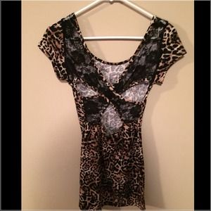 Wet seal Sexy lace back cheetah dress.