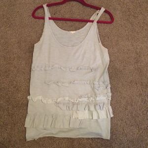 Medium J CREW faded blue ruffle tank top