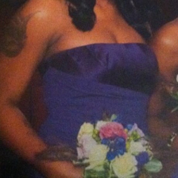 David's Bridal Long Purple Gown