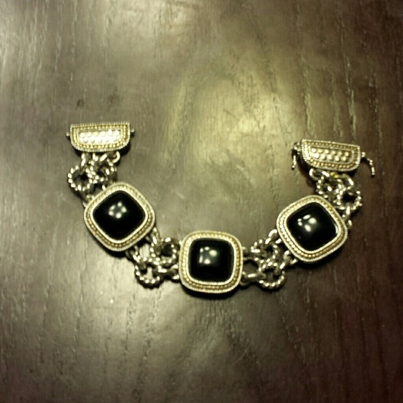 SOLD!! black stone bracelet w/ magnetic clasp