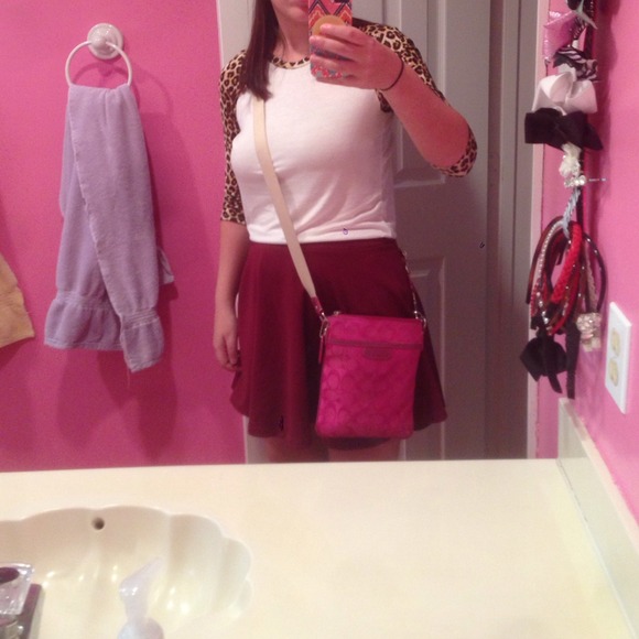 Hot pink coach over the shoulder bag