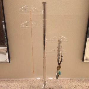 Clear lucite bird jewelry holder