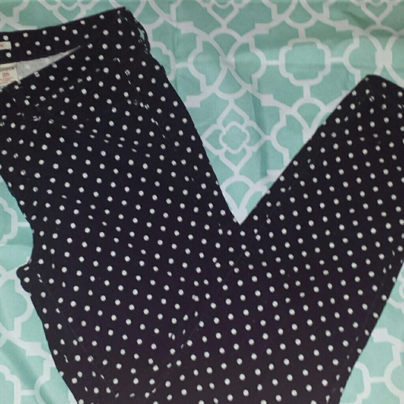 Jcrew toothpick cord polka dot pant size 28