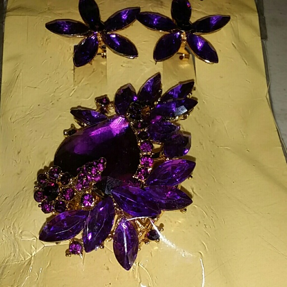 A b c purple earing with charm