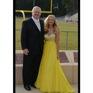 Long Yellow Prom Dress