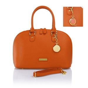 JOY & IMAN Genuine Leather Dome Handbag