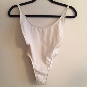 White one piece Bathing suit.