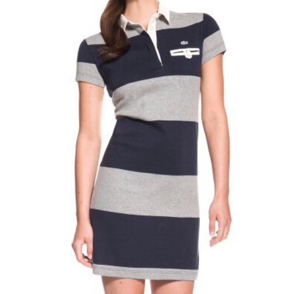 lacoste striped polo dress