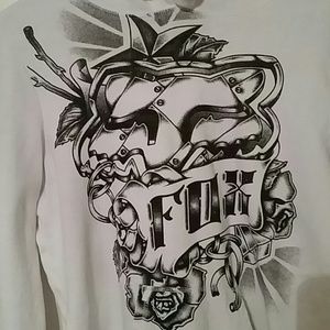 White fox pull over hoodie.