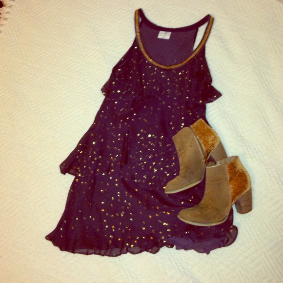 Beautiful Free People Dress with Gold Flecks